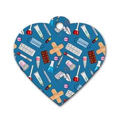 Medicine Pattern Dog Tag Heart (one Side) by SychEva