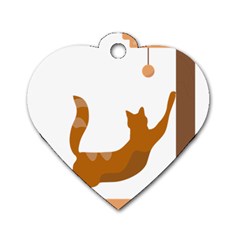 Animal Cat Pet Feline Mammal Dog Tag Heart (two Sides) by Semog4