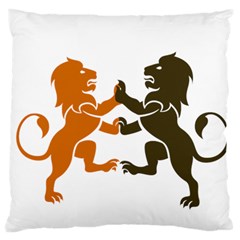 Lions Animals Wild Cats Large Premium Plush Fleece Cushion Case (one Side) by Semog4