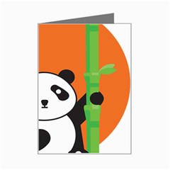 Panda Animal Orange Sun Nature Mini Greeting Card by Semog4