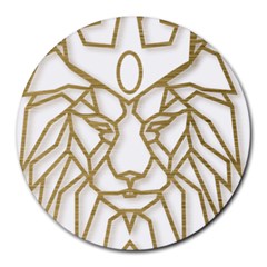 Lion Face Wildlife Crown Round Mousepad by Semog4