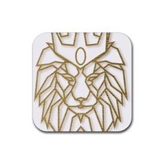 Lion Face Wildlife Crown Rubber Coaster (square) by Semog4