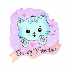 Cat Valentine-s Day Valentine Wooden Puzzle Square by Semog4