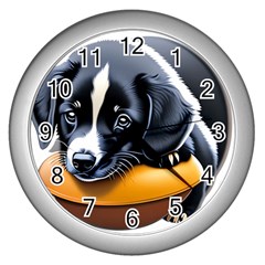 Dog Animal Cute Pet Puppy Pooch Wall Clock (silver) by Semog4