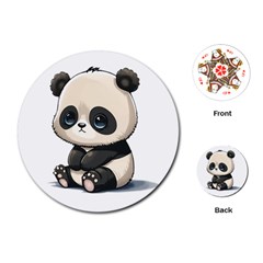 Cute Panda Bear Animal Cartoon Playing Cards Single Design (round) by Semog4