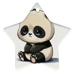 Cute Panda Bear Animal Cartoon Star Ornament (two Sides) by Semog4