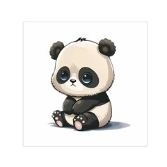 Cute Panda Bear Animal Cartoon Square Satin Scarf (30  X 30 ) by Semog4