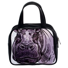 Hippopotamus Animal Wildlife Hippo Classic Handbag (two Sides) by Semog4