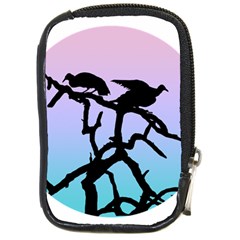 Birds Bird Vultures Tree Branches Compact Camera Leather Case