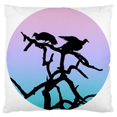 Birds Bird Vultures Tree Branches Large Cushion Case (two Sides)