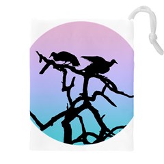 Birds Bird Vultures Tree Branches Drawstring Pouch (4xl) by Semog4