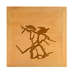 Birds Bird Vultures Tree Branches Wood Photo Frame Cube