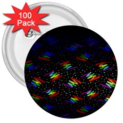 Rainbows Pixel Pattern 3  Buttons (100 Pack) 