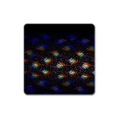 Rainbows Pixel Pattern Square Magnet