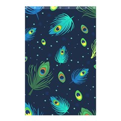 Blue Background Pattern Feather Peacock Shower Curtain 48  X 72  (small) 