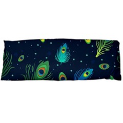 Blue Background Pattern Feather Peacock Body Pillow Case (dakimakura)