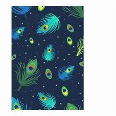 Blue Background Pattern Feather Peacock Small Garden Flag (two Sides)