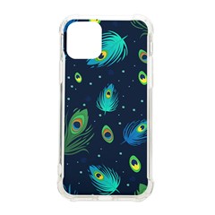 Blue Background Pattern Feather Peacock Iphone 11 Pro 5 8 Inch Tpu Uv Print Case