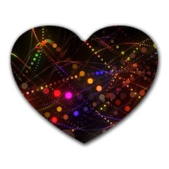 Abstract Light Star Design Laser Light Emitting Diode Heart Mousepad by Semog4