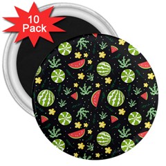 Watermelon Berries Patterns Pattern 3  Magnets (10 Pack) 