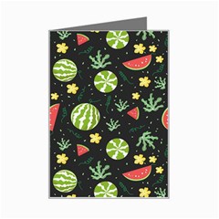 Watermelon Berries Patterns Pattern Mini Greeting Card by Semog4