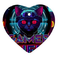 Gamer Life Heart Ornament (two Sides) by minxprints