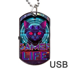 Gamer Life Dog Tag Usb Flash (two Sides) by minxprints