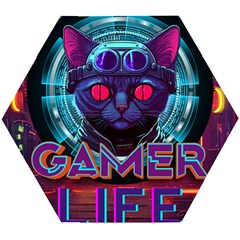 Gamer Life Wooden Puzzle Hexagon by minxprints