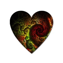 Green And Red Lights Wallpaper Fractal Digital Art Artwork Heart Magnet by Semog4