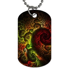 Green And Red Lights Wallpaper Fractal Digital Art Artwork Dog Tag (One Side)