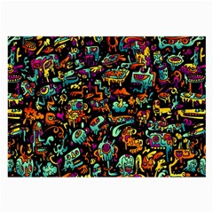 Cartoon Monster Pattern Abstract Background Large Glasses Cloth by Semog4