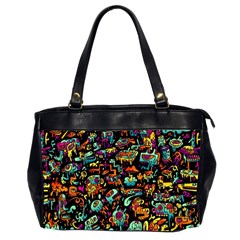 Cartoon Monster Pattern Abstract Background Oversize Office Handbag (2 Sides) by Semog4