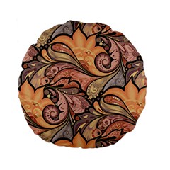 Colorful Paisley Background Artwork Paisley Patterns Standard 15  Premium Flano Round Cushions by Semog4