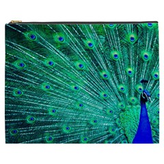 Green And Blue Peafowl Peacock Animal Color Brightly Colored Cosmetic Bag (xxxl) by Semog4