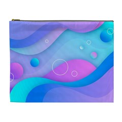 Colorful Blue Purple Wave Cosmetic Bag (xl) by Semog4