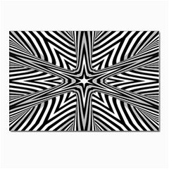 Fractal Star Mandala Black And White Postcards 5  X 7  (pkg Of 10) by Semog4