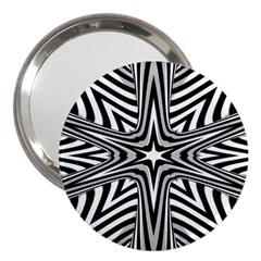 Fractal Star Mandala Black And White 3  Handbag Mirrors by Semog4