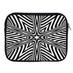 Fractal Star Mandala Black And White Apple Ipad 2/3/4 Zipper Cases by Semog4