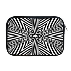 Fractal Star Mandala Black And White Apple Macbook Pro 17  Zipper Case by Semog4