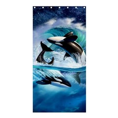 Orca Wave Water Underwater Sky Shower Curtain 36  X 72  (stall)  by Semog4