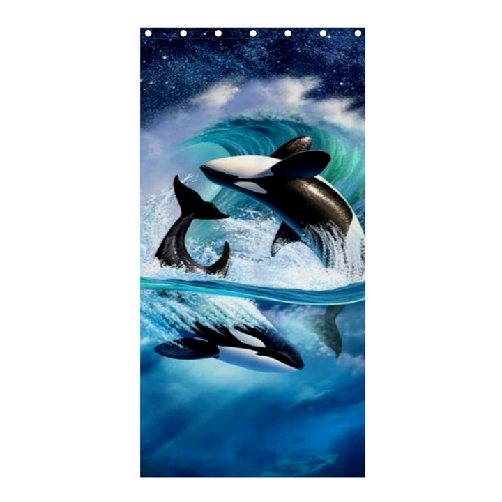 Orca Wave Water Underwater Sky Shower Curtain 36  x 72  (Stall) 