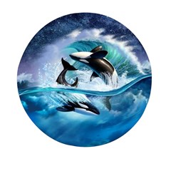 Orca Wave Water Underwater Sky Mini Round Pill Box (pack Of 5) by Semog4