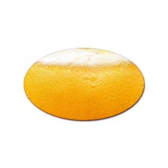 Texture Pattern Macro Glass Of Beer Foam White Yellow Sticker Oval (10 Pack) by Semog4