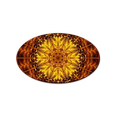 Abstract Gold Mandala Yellow Sticker (oval) by Semog4