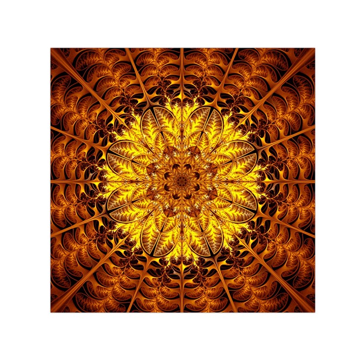 Abstract Gold Mandala Yellow Square Satin Scarf (30  x 30 )