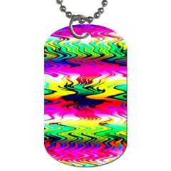 Waves Of Color Dog Tag (one Side) by Semog4