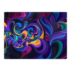 Colorful Waves Abstract Waves Curves Art Abstract Material Material Design Two Sides Premium Plush Fleece Blanket (mini) by Semog4
