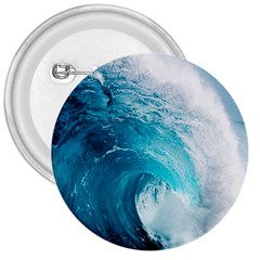 Tsunami Big Blue Wave Ocean Waves Water 3  Buttons by Semog4