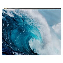 Tsunami Big Blue Wave Ocean Waves Water Cosmetic Bag (xxxl) by Semog4