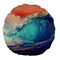 Artistic Wave Sea Large 18  Premium Round Cushions by Semog4